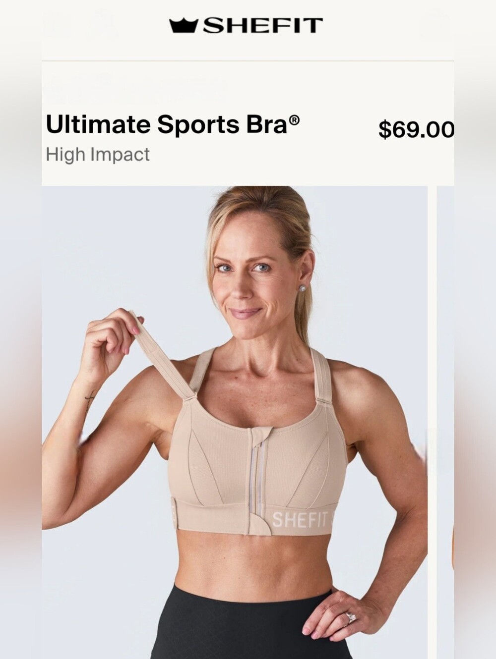 SHEFIT Lavender & White Front-Zip Ultimate Support Sports Bra Xsmall Gym Workout